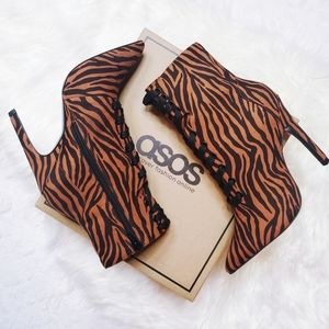 ASOS | Tiger Print Lace Up Boots